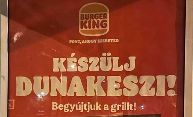 Királyos gyorsétterem nyílik a 2-es út mentén