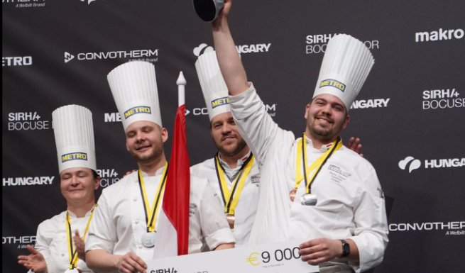 Ezüstérmes lett a gödi Dalnoki Bence csapata a Bocuse d’Or döntőjén