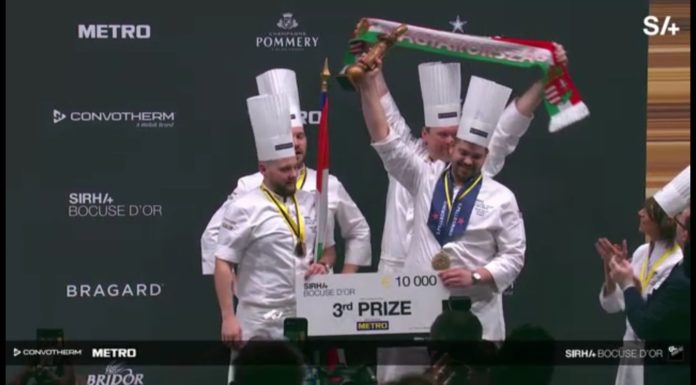 Hihetetlen siker: bronzérmes lett a Bocuse d’Or világdöntőjén a gödi Dalnoki Bence csapata