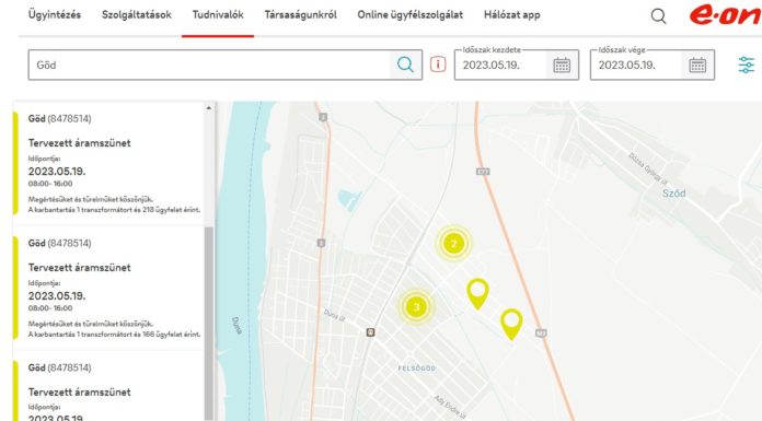 Áramszünet számos gödi utcában