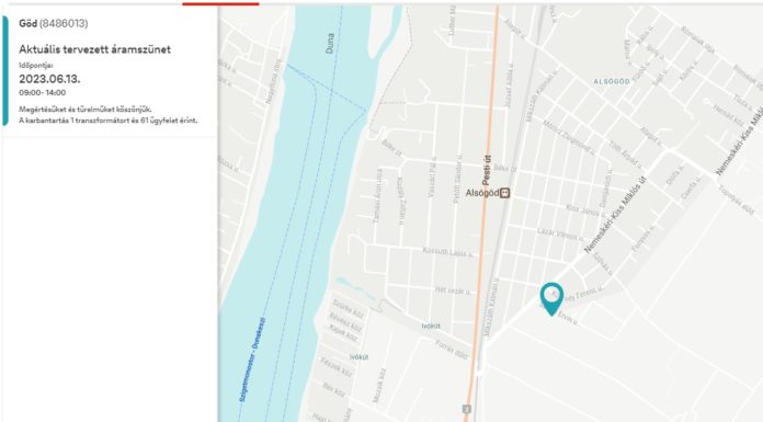 Áramszünet Gödön
