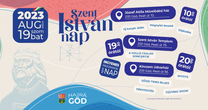 Szent István-nap Gödön – Ingyenes programok!