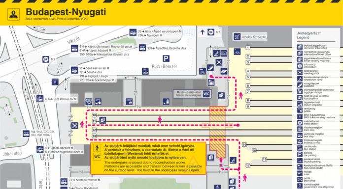 Teljes lezárás mellett folytatódik a Nyugati pályaudvar aluljárójának átépítése
