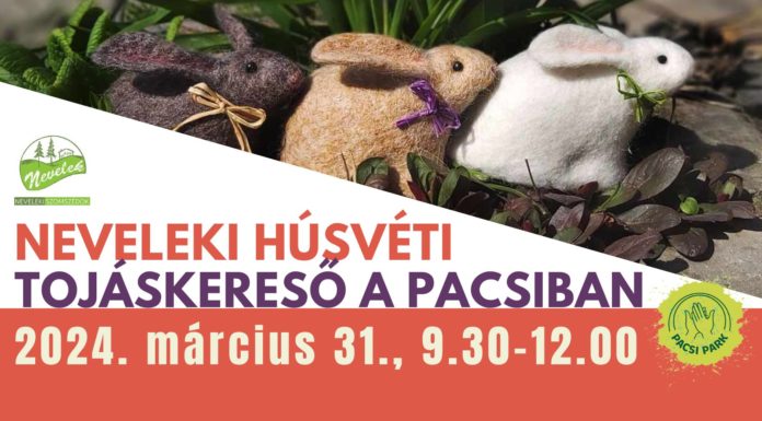 Húsvéti tojásokat rejt el a nyuszi Neveleken